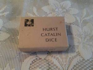 Deck of Singer Sewing Machines Playing Cards and a Vintage Box of a Dozen 34-inch Hurst Catalin Dice in Original Pkg.