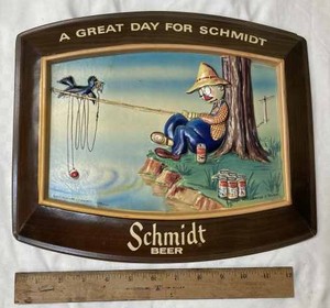 Plastic Schmidt Beer Wall Sign - 1977 Heileman Brewing Company Lacrosse, Wisc. Measuring about 14-inches Long (Plastic)