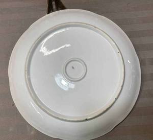 Vintage Round Rose platter with 2 clear glass hors doeuvre platters