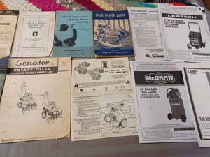 Vintage Manuals, Instructions, Livestock Publications, and Tool Manuals