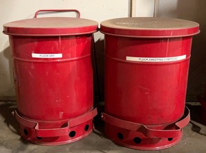 lot 25 image: Oily Rag Cans (quantity 2)