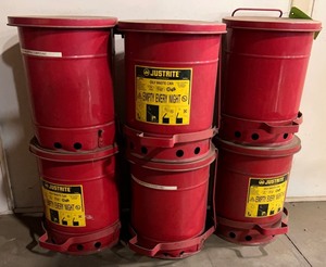 lot 24 image: Oily Rag Cans (quantity 6)