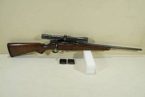 lot 13 image: Savage Arms Model 340C .22 Hornet Bolt Action Rifle with Weaver Scope