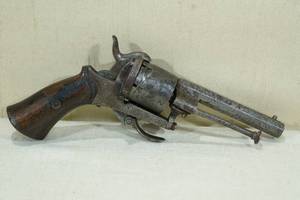 lot 45 image: Antique Folding Trigger Pinfire Revolver - Belgian Proofmarks