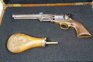 lot 55 image: 1861 Colt 1851 Navy Cap and Ball .36 Caliber Black Powder Revolver with Presentation Case