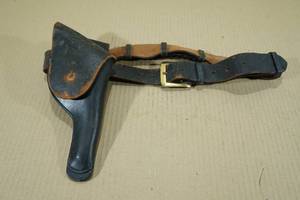 lot 118 image: John Jovino Black Leather Belt and Pistol Holster
