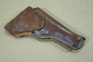 lot 129 image: Brown Leather Pistol Holster with Flap