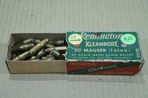 lot 170 image: 27 Remington Kleanbore .30 Mauser (7.63mm) 85 Gr MC Ammo