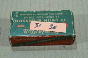 lot 174 image: 31 Remington .32 S&W 88 Gr Lead Bullet Ammo - Plus 3 Empty Casings