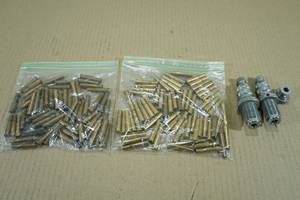 lot 215 image: .22 Hornet Reloading Dies and Empty Casings