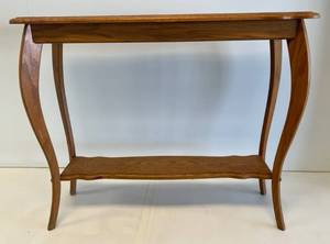 Vintage Decorative Oak Side Table 36L x 28 34T x 12 Needs TLC