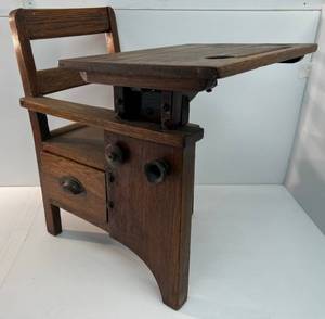 Antique  Empire Seating Company Solid Oak Childs School Desk With Drawer