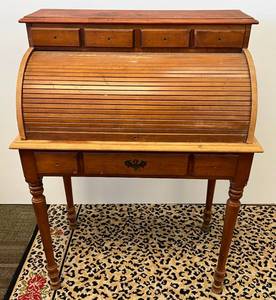 Antique Small Roll Top Desk 32 W x 43 T x 18 D Needs Restoration