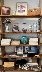 5 Shelves Full Of Misc. Antiques And Magazines