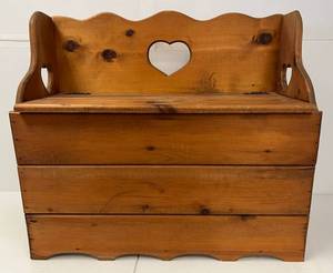 Vintage Small Wood Childs Bench Toy Box 30 x 26 34 x 13 12