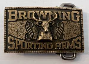 Tiffany Studios New York Browning Sporting Arms Brass Belt Buckle