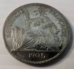 1905 French Indo-China Piastre In Protective Case