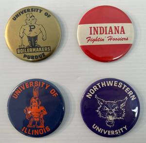 Group Of Vintage Cardboard Backed College Buttons