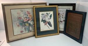Group Of Misc. Framed Prints All But One Behind Glass 30 14 x 24 14, 23 14 x 19 14 , 22 x 18, 19 x 15