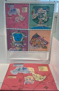 Two Vintage Disney Village Resort Area Maps In Original Tube