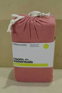 lot 214 image: 2 Standard Jersey Pillow Cases -Pink