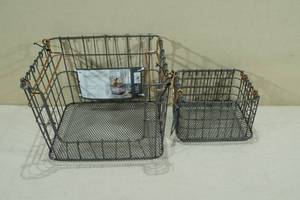 lot 236 image: 2 Threshold Storage Crates -Large Crate 11.25x9-58x8.5