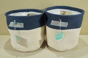lot 237 image: 2 Pillowfort Canvas Bins -10.5x10.5