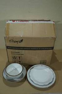 lot 19 image: Elama Countess 16 Piece Stoneware Dinnerware Set with Service for Four