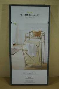 lot 27 image: Threshold Metal Hamper -Satin Nickel Finish