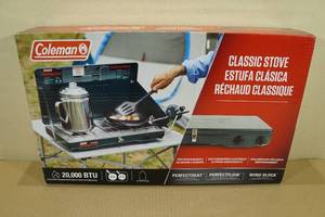 lot 28 image: Coleman Outdoor Classic Dual Propane Stove -20,000 BTU