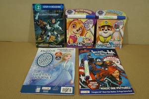 lot 41 image: 4 Coloring Books and Reading with Help Book with Stickers