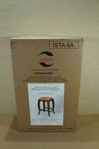 lot 46 image: Linon Square Top 24 Counter Stool -Caramel