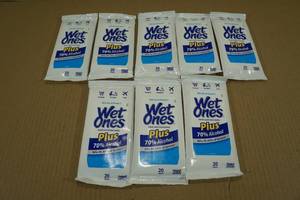 lot 65 image: 8 Packs Wet Ones Hand Sanitizing Hand Wipes -20 Wipes Each