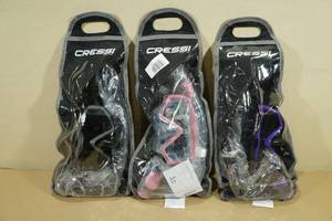lot 105 image: 3 Sets Cressi Snorkel Sets -Snorkel & Mask
