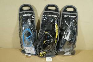 lot 115 image: 3 Sets Cressi Snorkel Sets -Snorkel & Mask