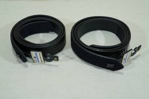 lot 144 image: 2 Boston Leather Velcro Belts -Size 44, Black