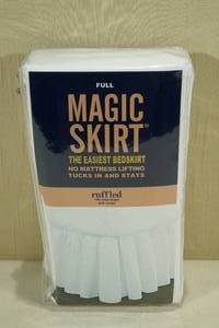 lot 183 image: Magic Skirt Full Ruffled Bed Skirt -White