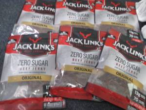 6- 2.6 oz pks Jack Links Zero Sugar...