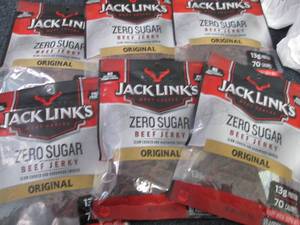 6- 2.6 oz pks Jack Links Zero Sugar...