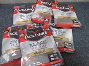 6- 2.6 oz pks Jack Links Zero Sugar...