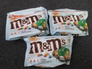 3- 7.4 oz Bags Crunchy Cookie M&Ms...