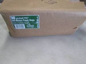 Pack of 500 20 lb Kraft Bags 8.25x5...