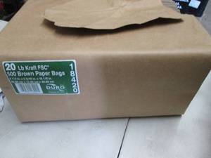 Pack of 500 20 lb Kraft Bags 8.25x5...