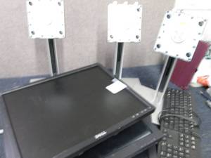 3 Monitors with Metal Stands...