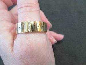 Mens Goldtone Stainless Steel CZ P...