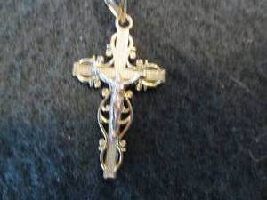10 k Two Tone Filigree Crucifix Nec...