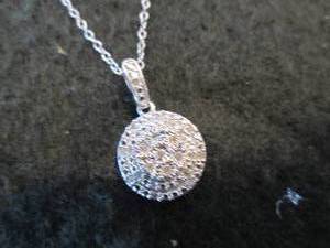 .10 CT TW Diamond Cluster Necklace...