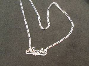 Sterling Silver Single Name Plate N...