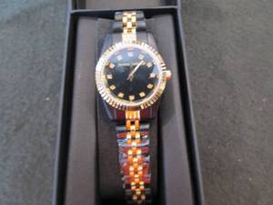 Womens Personalized Black Dial Bl...