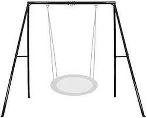 lot 46 image: IKARE Heavy Duty Metal Swing Frame, Extra Large Swing Stand for Kids and Adults, Supports up to 440 LBS, Fits for Most Swings, Great for Indoor and Outdoor Activities, Garden, Backyard, Playground